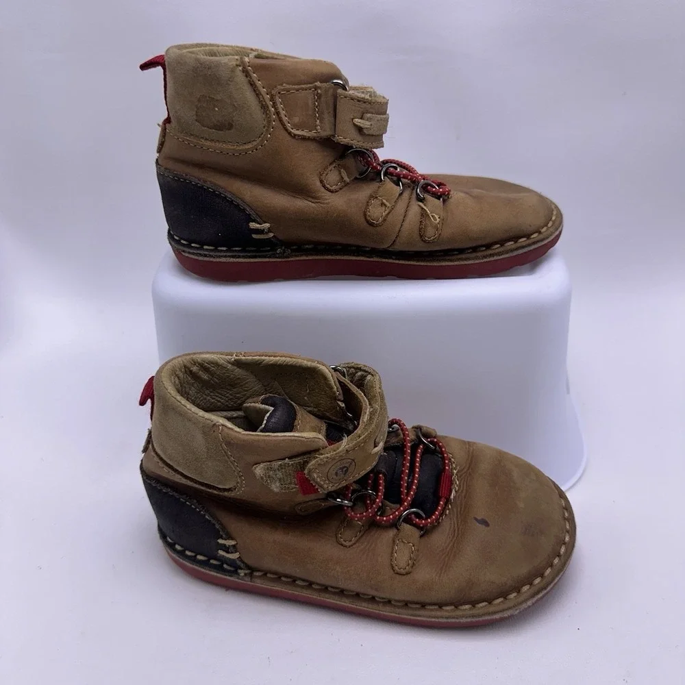 Stride Rite Medallion Bilson Toddler Boys Brown Leather Hiking Boots Size 9.5M